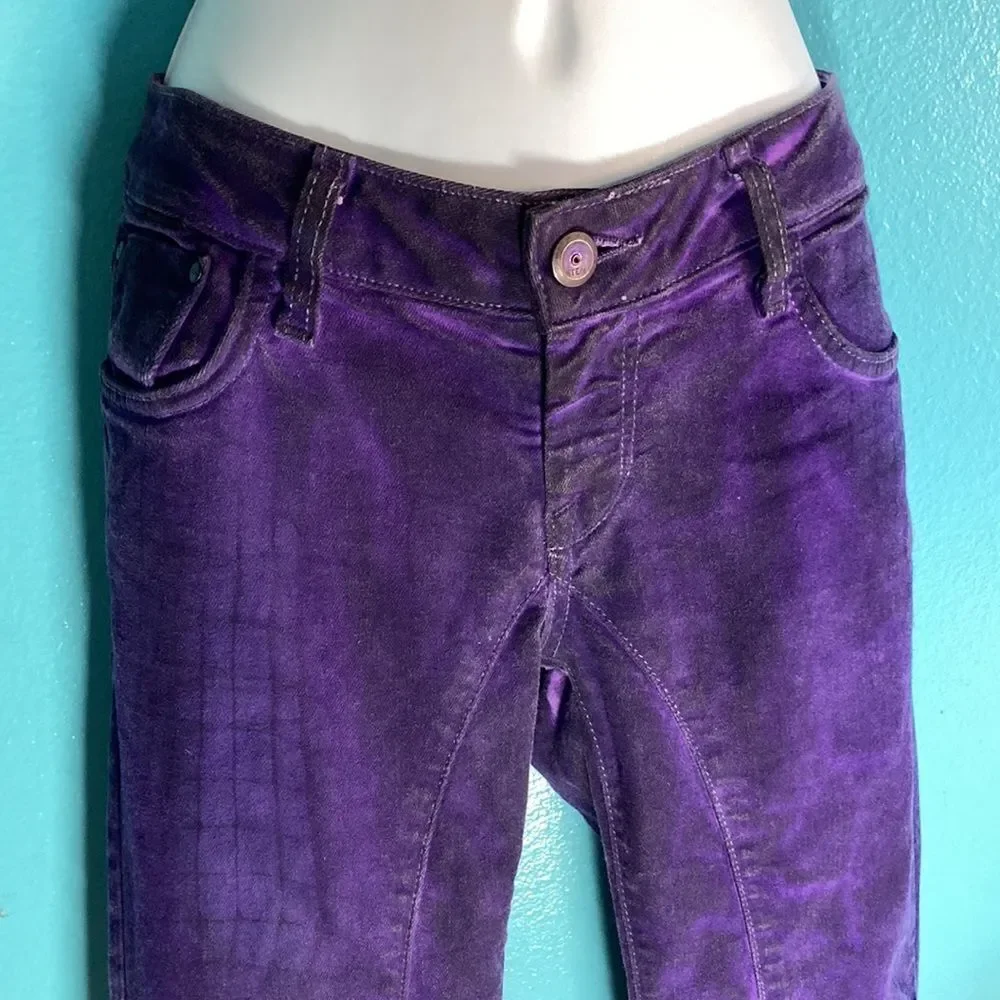 ! ITEM Purple Low Rise Skinny Jeans Fitted Racer Womens Size 26
